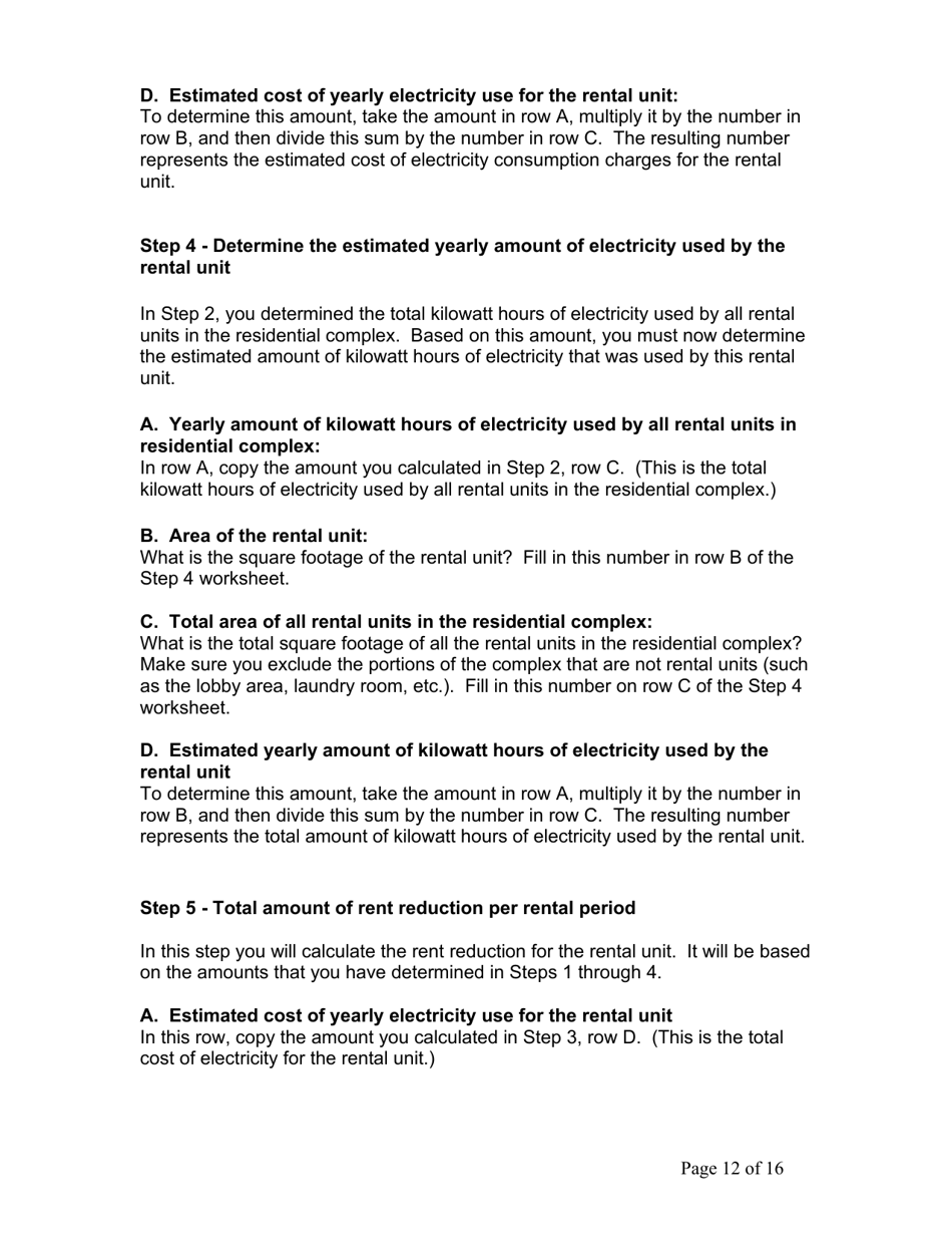 Instructions for Tenant Agreement to Pay Directly for Electricity Costs - Ontario, Canada, Page 13