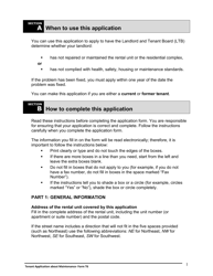 Instructions for Form T6 Tenant Application About Maintenance - Ontario, Canada, Page 2