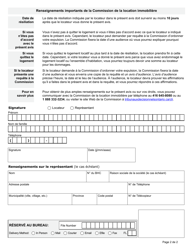 Forme N7 Avis De Resiliation De La Location Pour De Graves Problemes Au Logement Locatif Ou a L&#039;ensemble D&#039;habitation - Ontario, Canada (French), Page 2