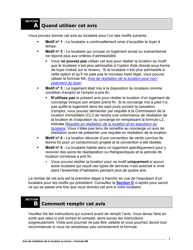 Instruction pour Forme N8 Avis De Resiliation De La Location Au Terme - Ontario, Canada (French), Page 2