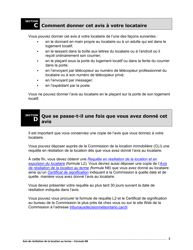 Instruction pour Forme N8 Avis De Resiliation De La Location Au Terme - Ontario, Canada (French), Page 5