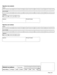 Forme N11 Convention De Resiliation De La Location - Ontario, Canada (French), Page 2