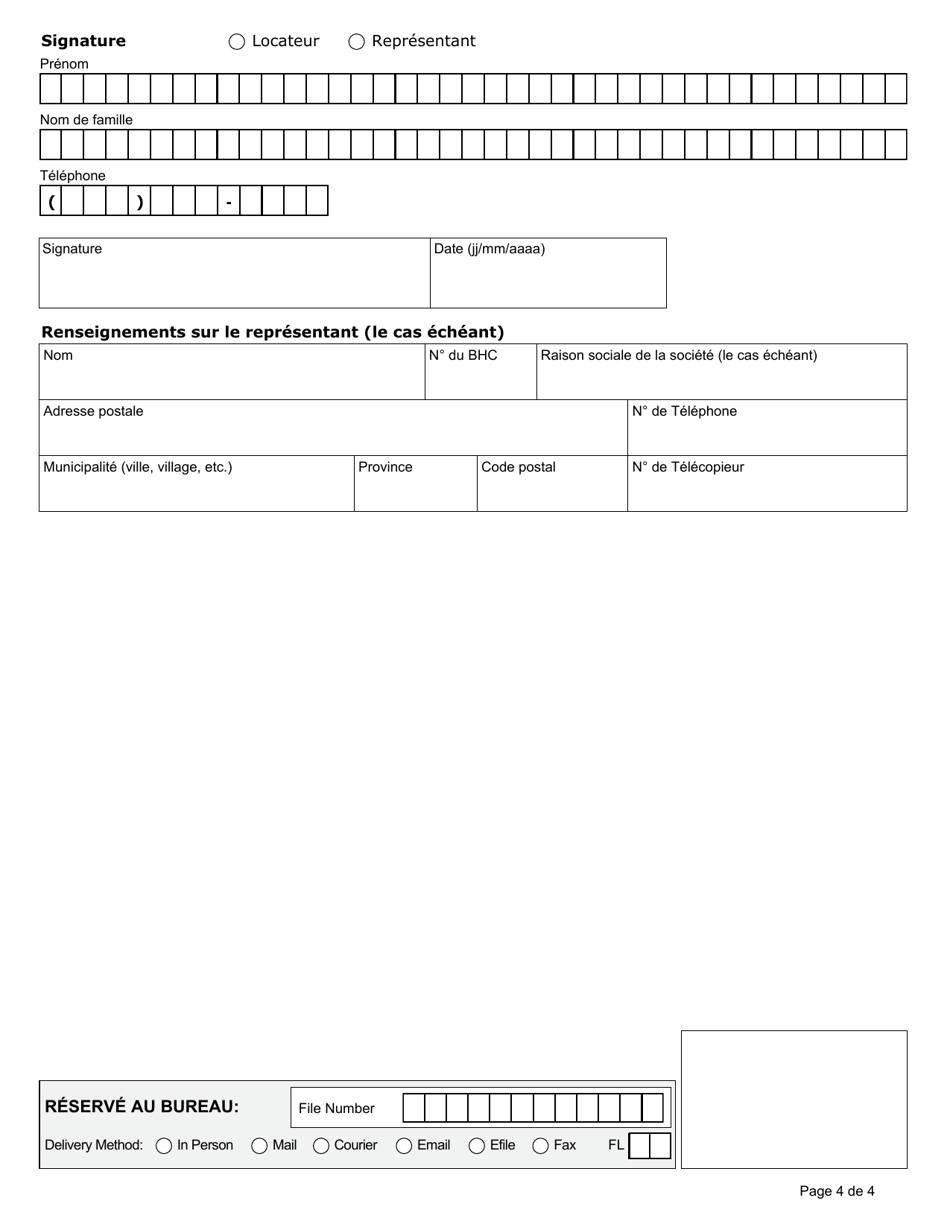 Forme N13 Avis De Resiliation De La Location Parce Que Le Locateur Veut Demolir Le Logement Locatif, Y Effectuer DES Reparations Ou Laffecter a Un Autre Usage - Ontario, Canada (French), Page 4