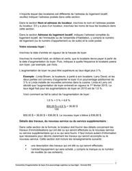 Instruction pour Forme N10 Convention D&#039;augmentation Du Loyer D&#039;un Pourcentage Superieur Au Taux Legal - Ontario, Canada (French), Page 3