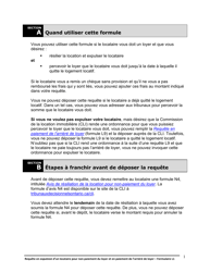Instruction pour Forme L1 Requete En Expulsion D&#039;un Locataire Pour Non-paiement Du Loyer Et En Paiement De L&#039;arriere De Loyer - Ontario, Canada (French), Page 2
