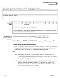 Forme N1 Avis D&#039;augmentation De Loyer - Ontario, Canada (French)