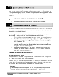 Instruction pour Forme L8 Requete Du Locateur Parce Que Le Locataire a Change Les Serrures - Ontario, Canada (French), Page 2