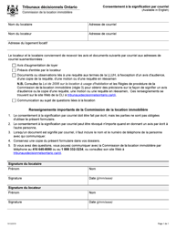 Document preview: Consentement a La Signification Par Courriel - Ontario, Canada (French)
