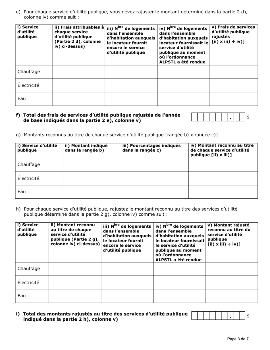 Renseignements De Votre Locateur Sur Les Frais De Services Dutilite Publique (Un Service Dutilite Ou Plus Ne Sont Plus Fournis Dans Lensemble Dhabitation) - Ontario, Canada (French), Page 3