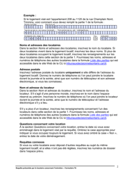 Instruction pour Forme T6 Requete Presentee Par Le Locataire Concernant L&#039;entretien - Ontario, Canada (French), Page 3