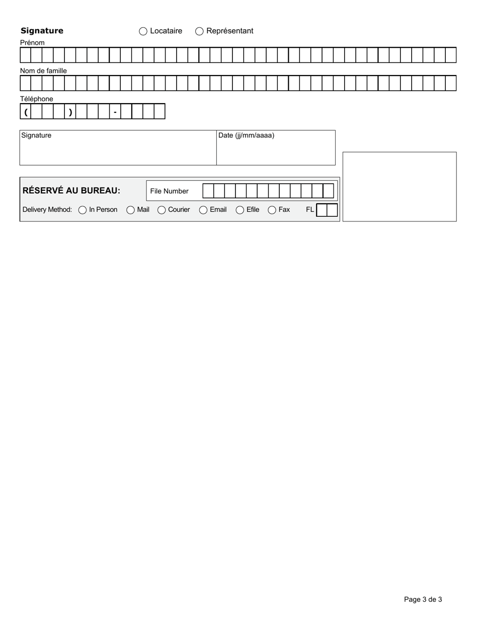 Forme N9 Avis De Resiliation De La Location Donne Par Le Locataire - Ontario, Canada (French), Page 3