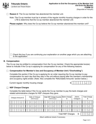 Form C2 Application to End the Occupancy of the Member Unit and Evict the Member - Ontario, Canada, Page 2