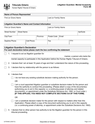 Form 4B Litigation Guardian: Mental Incapacity - Ontario, Canada, Page 2