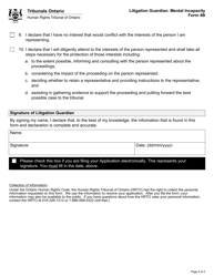 Form 4B Litigation Guardian: Mental Incapacity - Ontario, Canada, Page 4