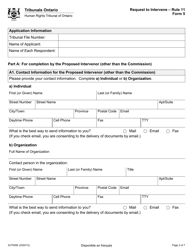 Form 5 Request to Intervene - Ontario, Canada, Page 2