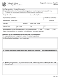 Form 5 Request to Intervene - Ontario, Canada, Page 3