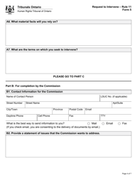 Form 5 Request to Intervene - Ontario, Canada, Page 4