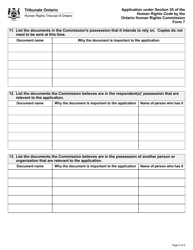 Form 7 (SJT007E) Application by the Ontario Human Rights Commission - Ontario, Canada, Page 5