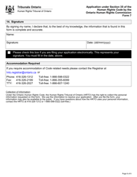 Form 7 (SJT007E) Application by the Ontario Human Rights Commission - Ontario, Canada, Page 6