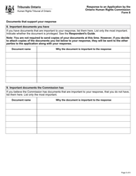 Form 8 (SJT008E) Response to an Application by the Ontario Human Rights Commission - Ontario, Canada, Page 5