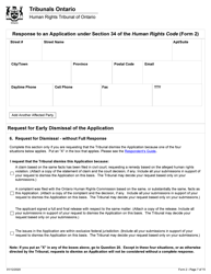 Form 2 Response to an Application Under Section 34 of the Human Rights Code - Ontario, Canada, Page 7
