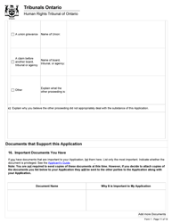 Form 1 Application Under Section 34 of the Human Rights Code - Ontario, Canada, Page 11