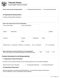 Form 1 Application Under Section 34 of the Human Rights Code - Ontario, Canada, Page 5