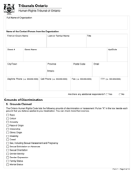 Form 1 Application Under Section 34 of the Human Rights Code - Ontario, Canada, Page 6