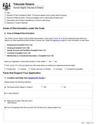 Form 1 Application Under Section 34 of the Human Rights Code - Ontario, Canada, Page 7