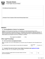 Form 1 Application Under Section 34 of the Human Rights Code - Ontario, Canada, Page 9