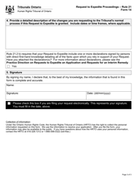 Form 14 Request to Expedite Proceedings - Ontario, Canada, Page 3