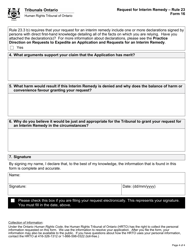 Form 16 Request for Interim Remedy - Ontario, Canada, Page 4