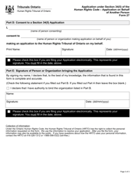 Form 27 Application on Behalf of Another Person - Ontario, Canada, Page 3