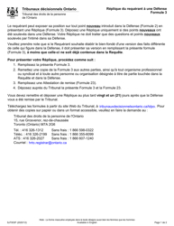 Document preview: Forme 3 Replique Du Requerant a Une Defense - Ontario, Canada (French)