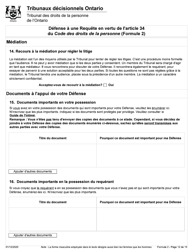 Forme 2 Defense a Une Requete En Vertu De L&#039;article 34 Du Code DES Droits De La Personne - Ontario, Canada (French), Page 12