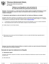 Forme 2 Defense a Une Requete En Vertu De L&#039;article 34 Du Code DES Droits De La Personne - Ontario, Canada (French), Page 8