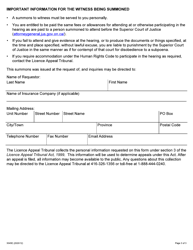 Form 3045E Summons to a Witness - Ontario, Canada, Page 3