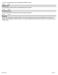 Form 0458E Response by Injured Person Regarding Insurance Company&#039;s Application for Auto Insurance Dispute Resolution Under the Insurance Act - Ontario, Canada, Page 2