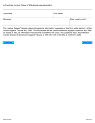 Form 3052 Notice of Withdrawal - Ontario, Canada, Page 2