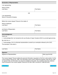 Form 3042 Declaration of Representative - Ontario, Canada, Page 2