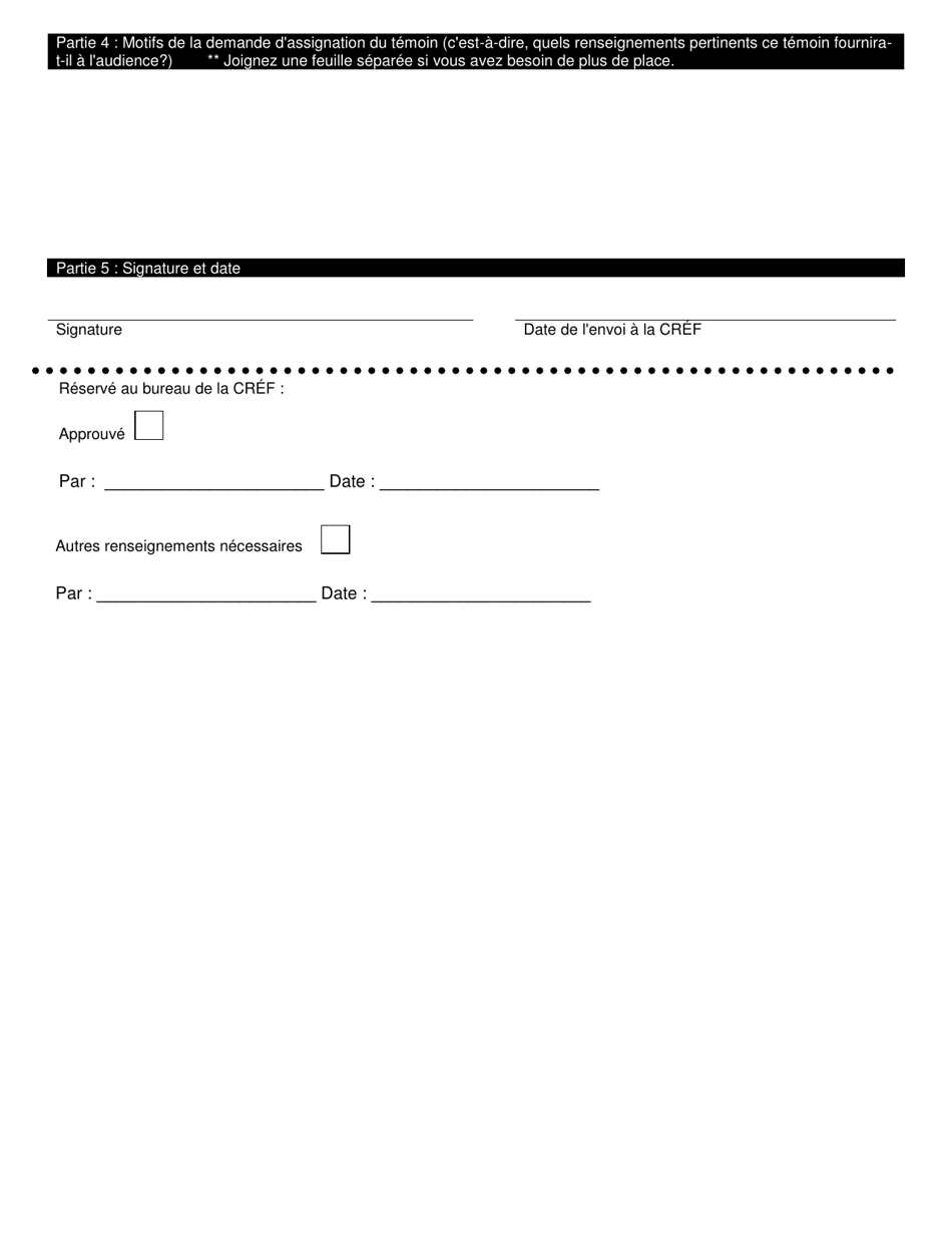 Formulaire De Demande Dassignation - Ontario, Canada (French), Page 2