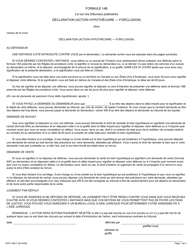 Forme 14B Declaration (Action Hypothecaire - Forclusion) - Ontario, Canada (French)