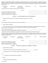 Forme 19D Requisition De Jugement Par Defaut - Ontario, Canada (French), Page 2