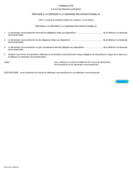 Document preview: Forme 27D Reponse a La Defense a La Demande Reconventionnelle - Ontario, Canada (French)