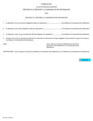 Document preview: Forme 28C Reponse a La Defense a La Demande Entre Defendeurs - Ontario, Canada (French)