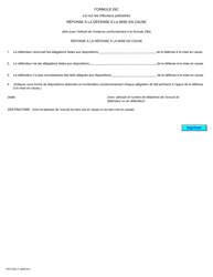 Document preview: Forme 29C Reponse a La Defense a La Mise En Cause - Ontario, Canada (French)