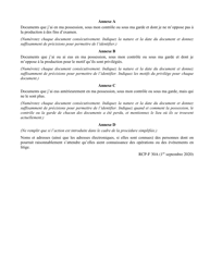 Forme 30A Affidavit De Documents (Particulier) - Ontario, Canada (French), Page 3