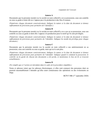 Forme 30B Affidavit De Documents (Personne Morale Ou Societe En Nom Collectif) - Ontario, Canada (French), Page 3