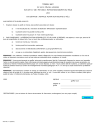 Document preview: Forme 48C.1 Avis D'etat De L'instance: Action Non Inscrite Au Role - Ontario, Canada (French)