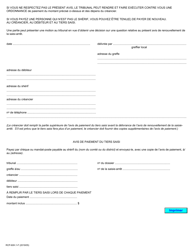 Forme 60H.1 Avis De Renouvellement De La Saisie-Arret - Ontario, Canada (French), Page 2